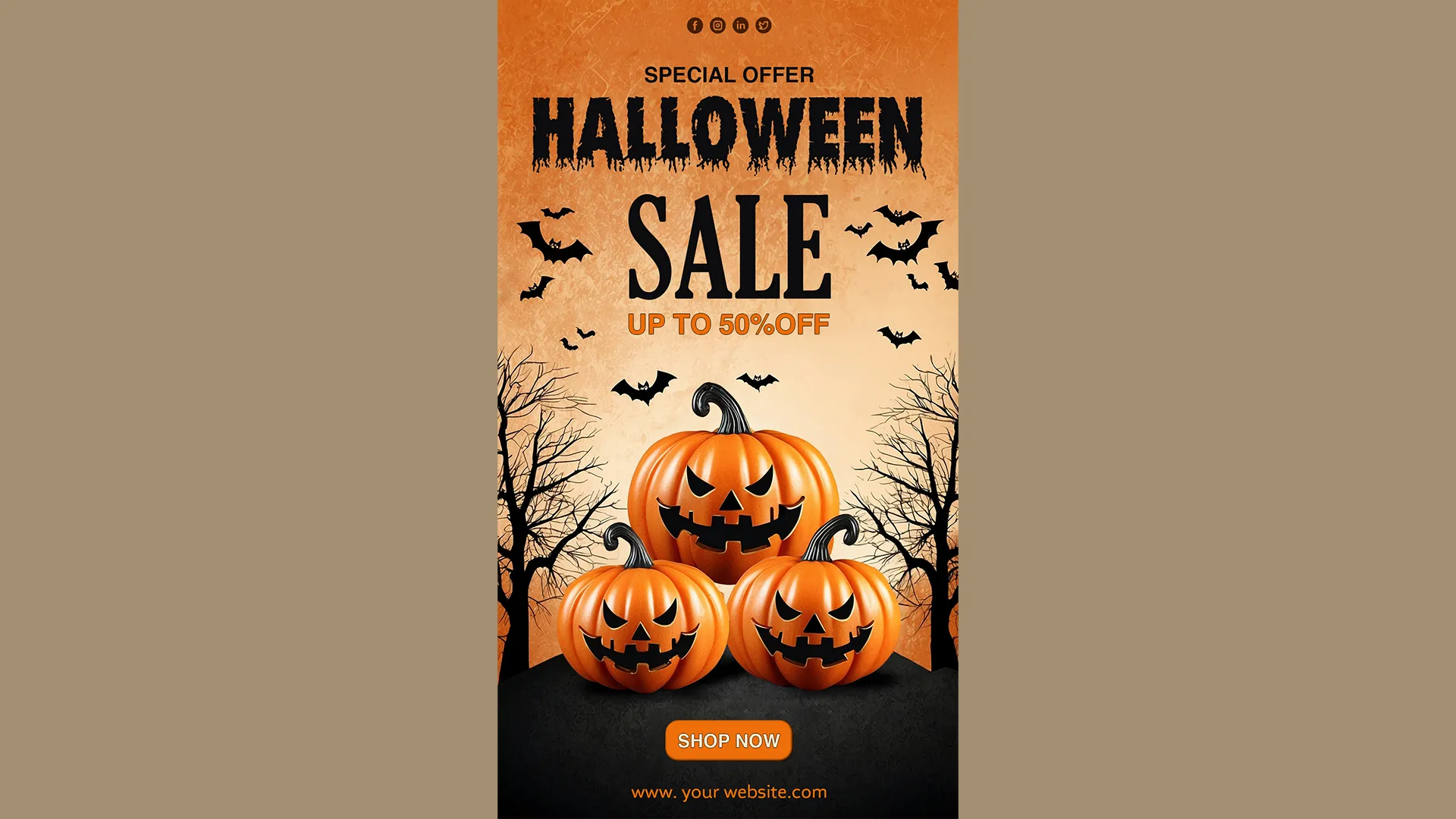 Spooktacular Halloween Instagram Story PSD Templates for Special Sale Events image